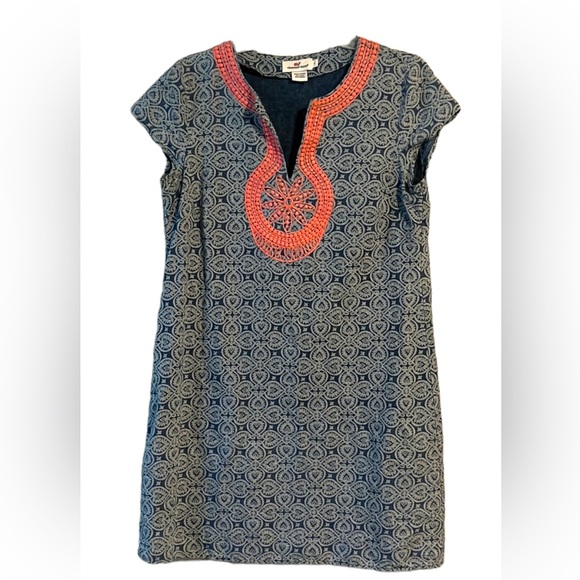 Vineyard Vines summer Tile Indio print linen dress - Picture 3 of 16